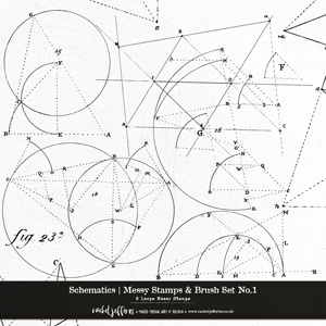 Schematics | Messy Stamps Set No.1 by Rachel Jefferies