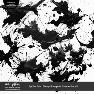 Spilled Ink | Messy Stamps & Brush Set 02 by Rachel Jefferies