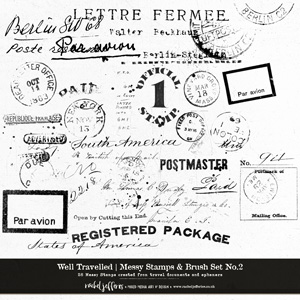 Well Travelled | Messy Stamps & Brush Set No.2 by Rachel Jefferies