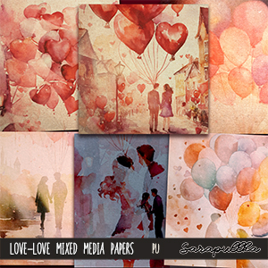 Love-Love Mixed Media Papers