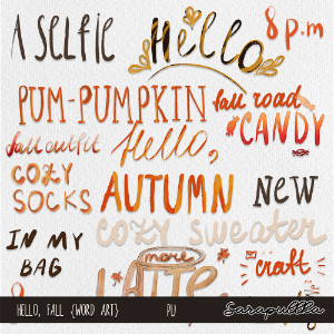 Hello Fall Word Art