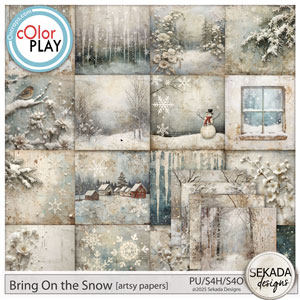 Bring on the Snow Artsy Papers by Sekada Designs