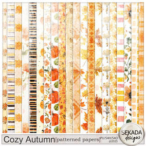 Cozy Autumn Patterned Papers by Sekada Designs