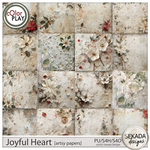 Joyful Heart Artsy Papers by Sekada Designs