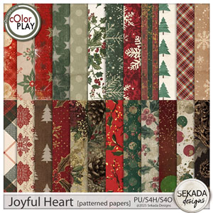 Joyful Heart Patterned Papers by Sekada Designs