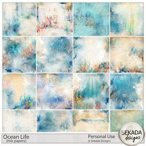 Ocean Life Mix Papers by Sekada Designs