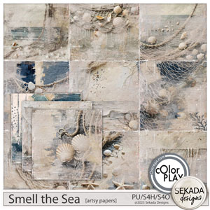 Smell the Sea Artsy Papers by Sekada Designs