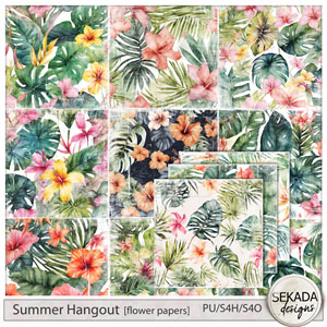 Summer Hangout Flower Papers by Sekada Designs