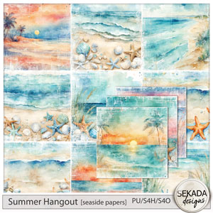 Summer Hangout seaside papers by Sekada Designs
