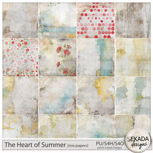 The Heart of Summer Mix Papers by Sekada Designs