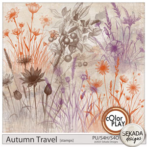 Autumn Travel Stamps by Sekada Designs 