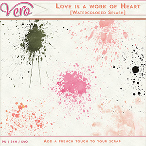 Love Is A Work of Heart Watercolour Splatters by Vero