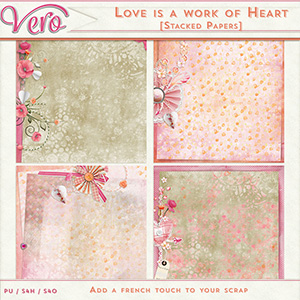 Love Is A Work of Heart Stacked Papers by Vero
