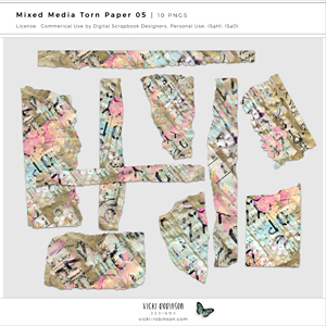 Mixed Media Torn Paper 05