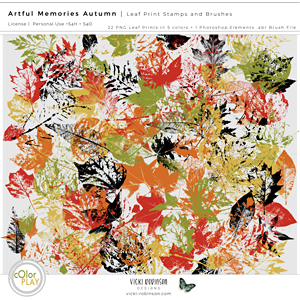 Artful Memories Autumn Leaf Print Stamps and Brushes