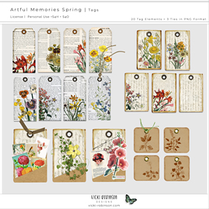 Artful Memories Spring Tags