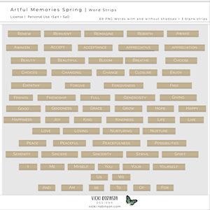 Artful Memories Spring Word Strips