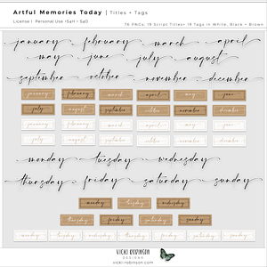 Artful Memories Today Titles and Tags