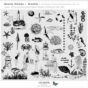 Beachy Stamps and Brushes
