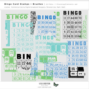 Bingo Card Stamps and Brushes