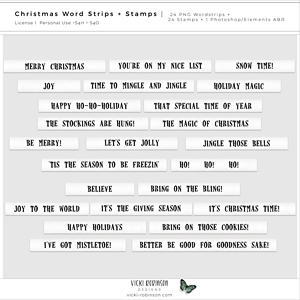 Christmas Word Strips and Stamps