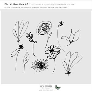 Floral Doodle Stamps 03