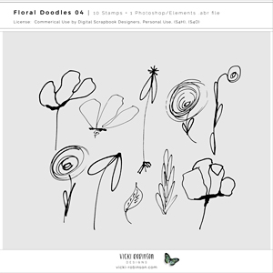 Floral Doodle Stamps 04