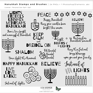 Hanukkah Stamps and Brushes