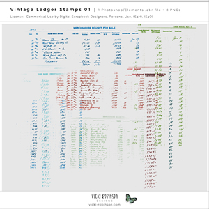 Vintage Ledger Stamp and Brushes 01