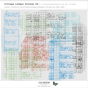 Vintage Ledger Stamps and Brushes 02