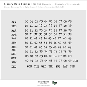 Library Date Stamps and Brushes