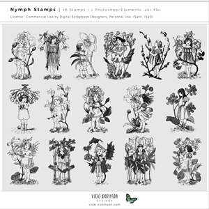 Nymph Flower Girl Stamps and Brushes