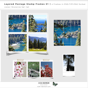 Layered Postage Stamp Frames Templates 01