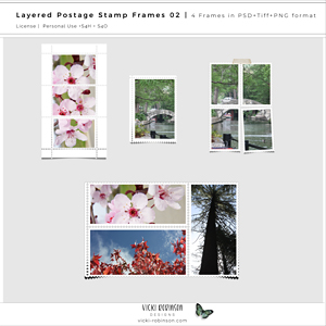 Layered Postage Stamp Frames Templates 02