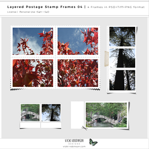 Layered Postage Stamp Frames Templates 04