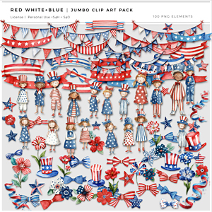 Red White and Blue Jumbo Clipart Pack