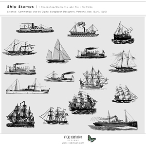 Ship Stamps and Brushes