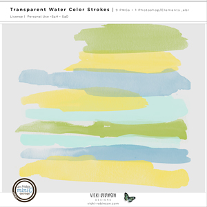 Transparent Watercolor Stroke Stamps and Brushes
