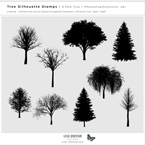 Tree Silhouette Stamps 01