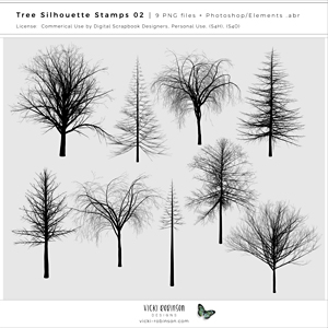 Tree Silhouettes Stamps 02