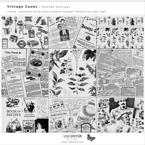 Vintage Cooks Kitchen Overlays