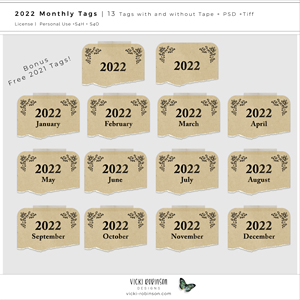 2022 + 2021 Monthly Tags