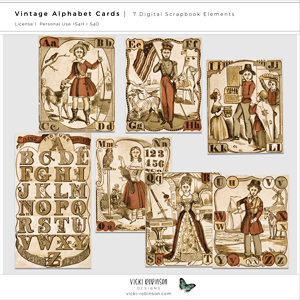 Vintage Alphabet Cards