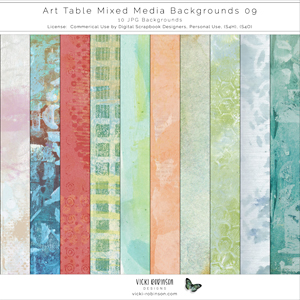 Art Table Mixed Media Backgrounds 09