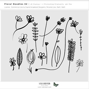 Floral Doodle Stamps 02
