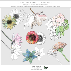 Layered Floral Templates Blooms 02