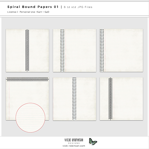 Spiral Bound Notebook Papers 01 