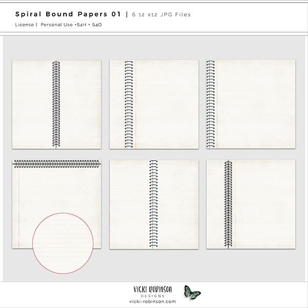 Spiral Bound Notebook Papers 01