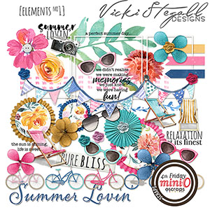 Summer Lovin scrapbook elements No 1 by Vicki Stegall Designs