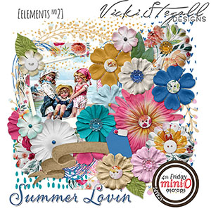 Summer Lovin Scrapbook Elements no 2 by Vicki Stegall